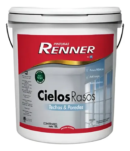 CIELOS RASOS ANTIHONGOS TECHOS Y PAREDES 18LTS UY988.45 RENNER